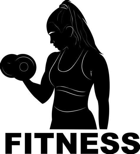 Woman in training. Fitness. Dumbbells. Silhouette. Logo. Sport. GYM ...