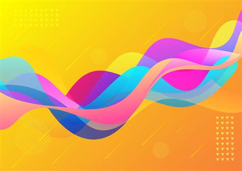 Abstract dynamic colorful vibrant wave on yellow background. 1987844 Vector Art at Vecteezy