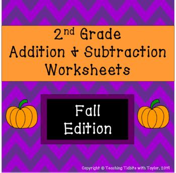 Fall Math Worksheets - Addition and Subtraction by Teaching Tidbits ...