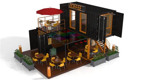 Container Coffee Shop - 3D Model by zyed