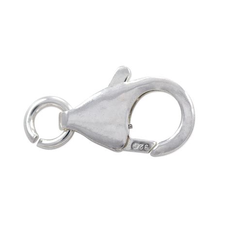 Lobster Clasp 13x7mm with Open Ring Sterling Silver (1-Pc)