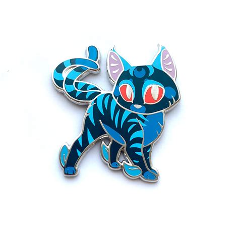 Dark Nekomata Cat Pin Set Copper or Silver Plated Hard - Etsy