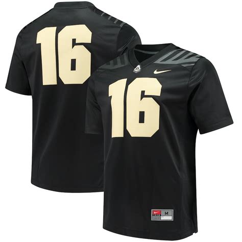 Nike #16 Purdue Boilermakers Black Game Football Jersey