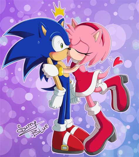 .:SonAmy:. A kiss of suprise by xXSunny-BlueXx on DeviantArt