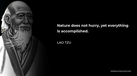 Lao Tzu Quote: Nature does not hurry, yet everything is accomplished.