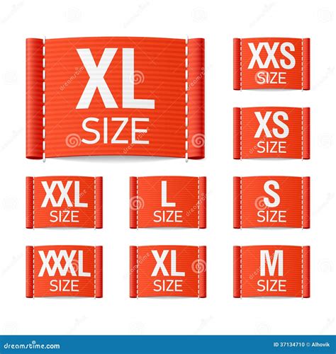 Size clothing labels stock vector. Image of hint, market - 37134710