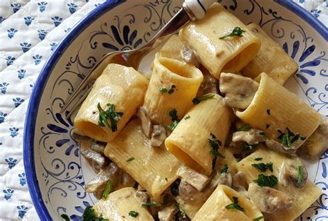 Mezzi Paccheri with Mushrooms and Cream. – The Pasta Project