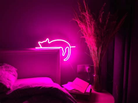 Cat Neon Sign Art Decor Neon Light Wall Art Signs Cute Cat - Etsy