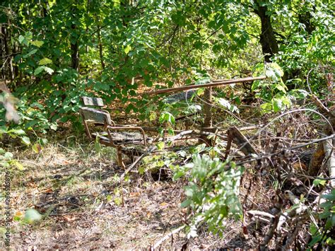 Abandoned playground in Zalissya village in Chernobyl Exclusion Zone, Ukraine Stock Photo ...