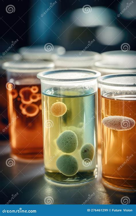 Multiple Test Tubes with Bacteria Cells, Created Using Generative Ai ...