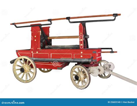 Vintage Horse Drawn Fire Wagon Isolated. Stock Photo - Image: 25603140