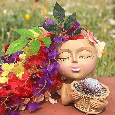 Amazon.com : Face Planters Pots Head Planter for Indoor Plants, Double Heads Flowerpot Vase ...