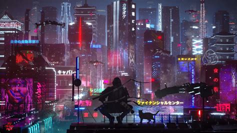 Cat Cyberpunk 4k Wallpaper