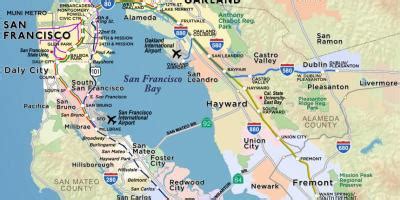 Bay area airports map - Map of bay area airports (California - USA)