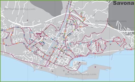 Savona transport map - Ontheworldmap.com