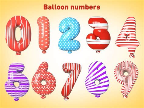 Premium PSD | Psd colorful all numbers balloons icon isolated birthday ...