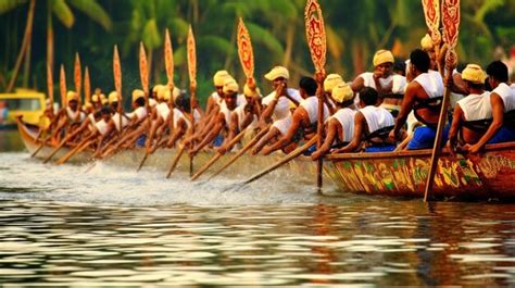 Premium AI Image | Beautifull kerala boat race in kerala Generative ai