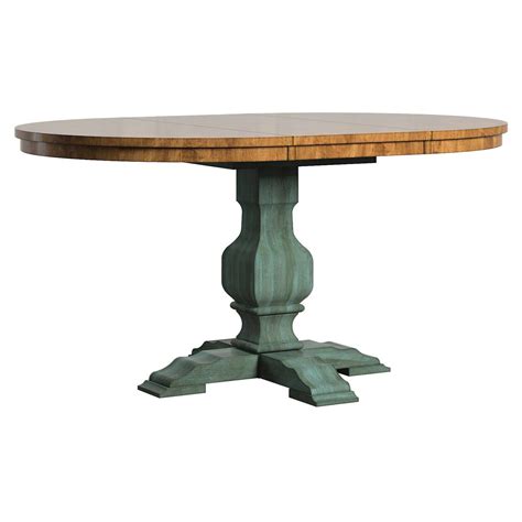 HumbleNest Farmers Market 60 in. Pedestal Oval Dining Table with Leaf - Walmart.com - Walmart.com