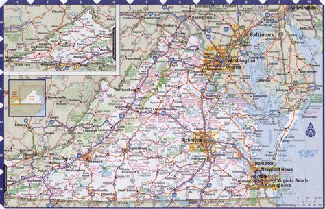 Virginia Counties Map With Cities And Highways