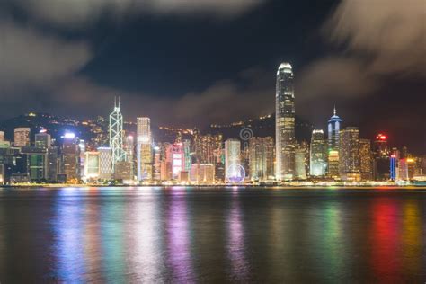 Night View of Victoria Harbour in Hong Kong. Asia. Stock Photo - Image ...