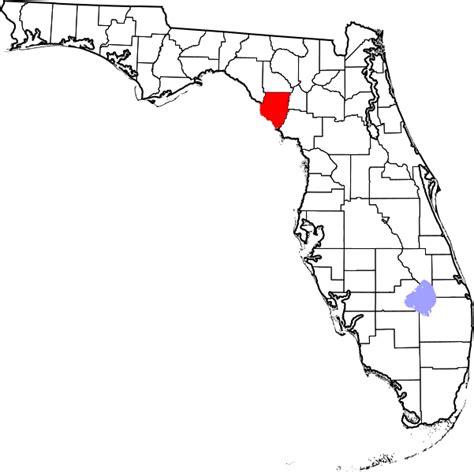 Image: Map of Florida highlighting Dixie County