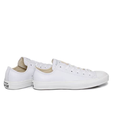 Converse LT White Monochrome Chuck Taylor Leather Trainers Size 3-10 | eBay