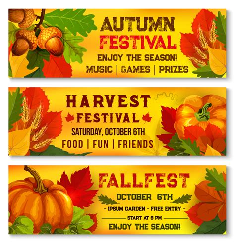 Harvest the fall banner vector material 02 free download