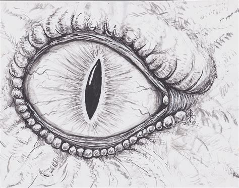 Dragon Eye Drawing by PJ Scoggins