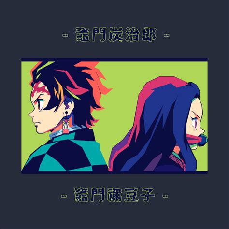 tanjiro kamado and nezuko kamado In Wpap Pop Art - Demon Slayer Kimetsu No Yaiba - T-Shirt ...