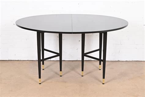 Baker Furniture Mid-Century Modern Black Lacquered Dining Table ...