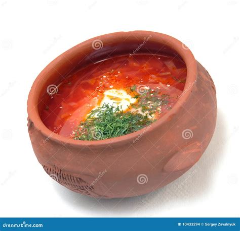 The Ukrainian Borsch with Sour Cream Stock Photo - Image of borsch ...