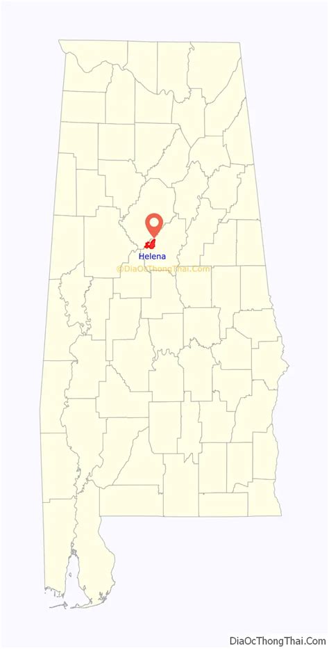 Map of Helena city, Alabama - Thong Thai Real