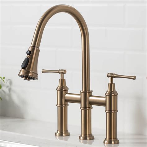 Kraus Allyn™ Transitional Bridge Kitchen Faucet with Pull-Down ...