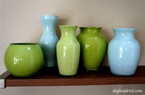 Painted Colored Glass Vases - DIY Inspired