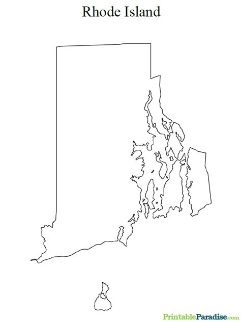 Printable State Map of Rhode Island