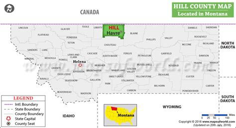 Hill County Map, Montana