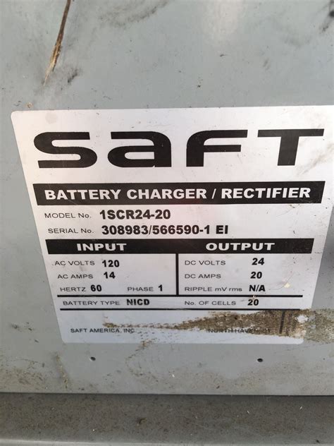 SAFT BATTERY CHARGER / RECTIFIER 1SCR4-20, FOR FORKLIFT BATTERYS (P3)