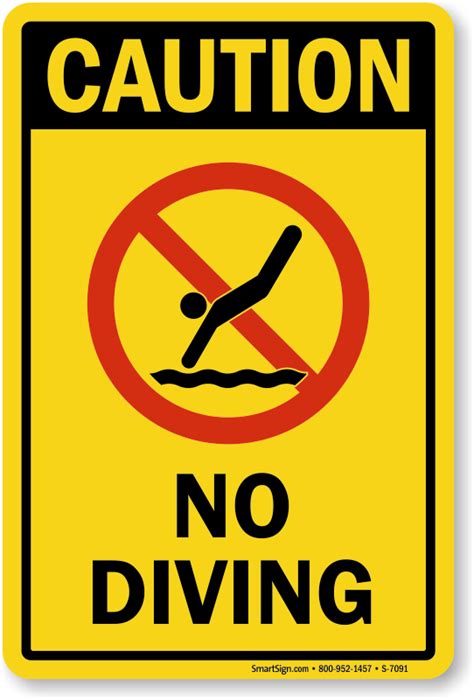 No Diving Signs | Diving Rules Signs