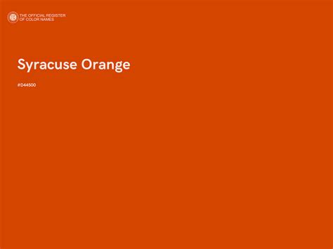 Syracuse Orange color - #D44500 - The Official Register of Color Names