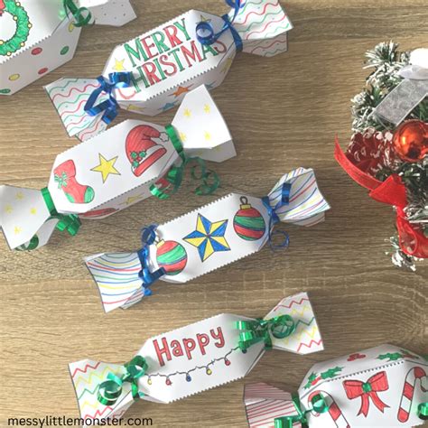 Make your own Christmas Crackers - template included - Messy Little Monster