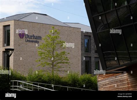 University of Durham sign and logo on a University building, Durham, England UK Stock Photo - Alamy