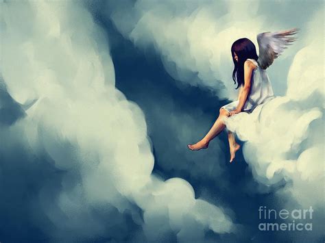 Painting Of Beautiful Angel Sitting Digital Art by Archv - Fine Art America