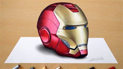 3D Drawing: Iron Man’s helmet - Tattoo Blog