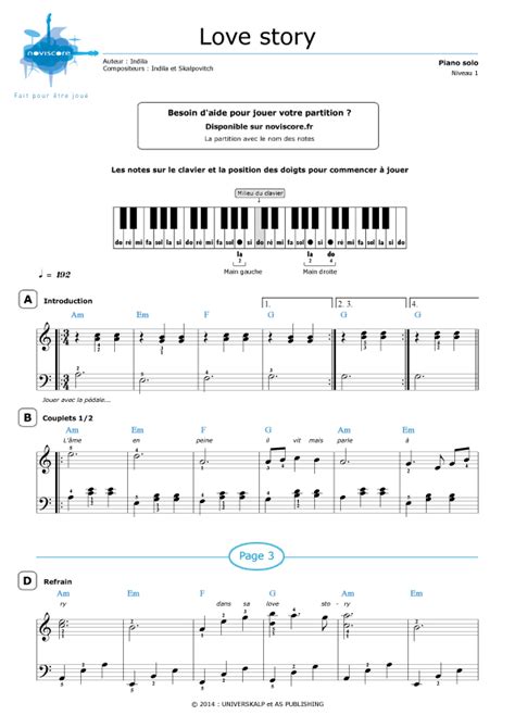 Piano sheet music Love Story (INDILA) | Noviscore sheets