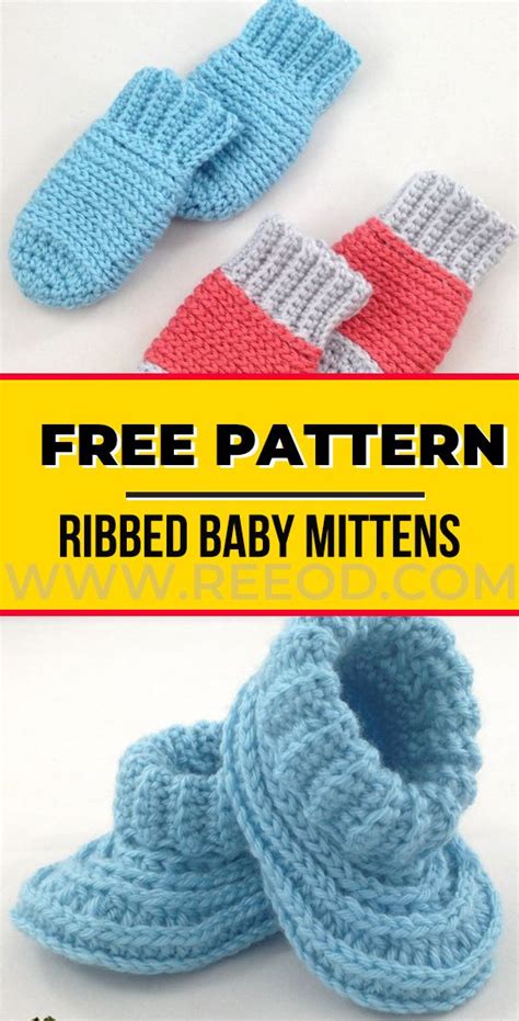 crochet Ribbed Baby Mittens free pattern #Mittens #crorchet #freecrocehtpattern | Crochet baby ...