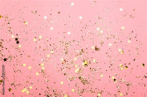 Pink festive confetti background. Bright background for celebration birthday. Stock Photo ...