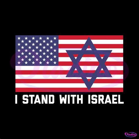 Vintage Jewish I Stand With Israel USA Flag SVG Download