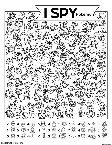 Coloriage Pokemon Cherche et Trouve - JeColorie.com