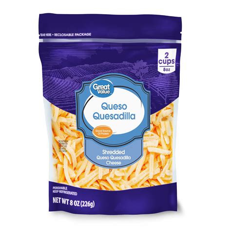 Great Value Shredded Queso Quesadilla Cheese, 8 oz