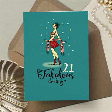 21st Birthday Card For Her ‘Fabulous 21’ By The Typecast Gallery